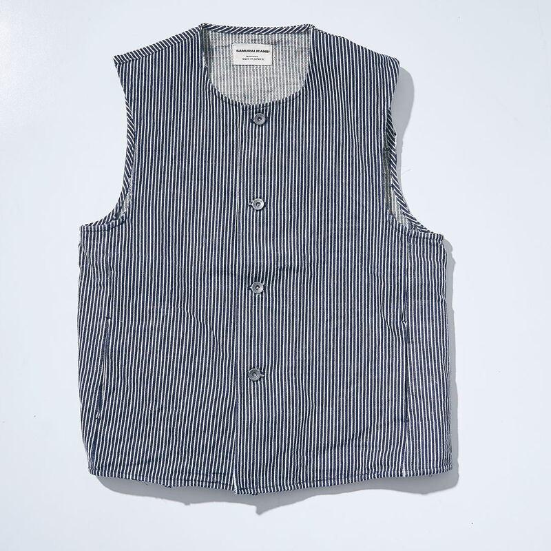 サムライジーンズ SJVT24 デニム/ヒッコリーベスト SAMURAIJEANS サムライジーンズ SJVT24 デニム/ヒッコリーベスト SAMURAIJEANS