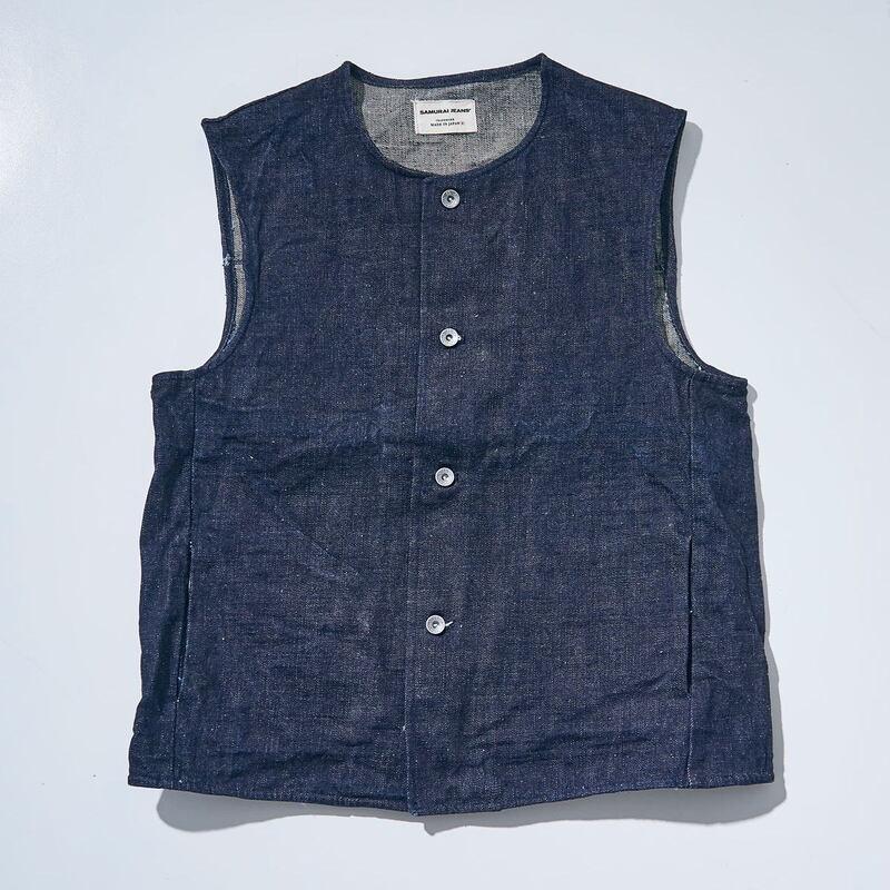 サムライジーンズ SJVT24 デニム/ヒッコリーベスト SAMURAIJEANS サムライジーンズ SJVT24 デニム/ヒッコリーベスト SAMURAIJEANS