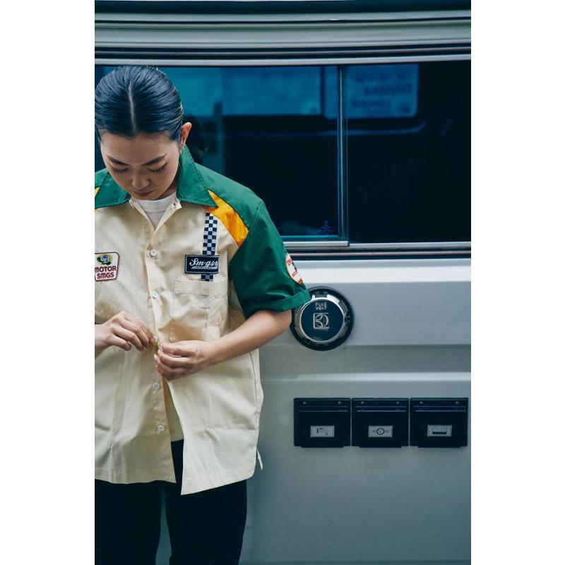 SMGS22-BE-サムライ自動車倶楽部ガススタシャツ22-SAMURAIJEANS  