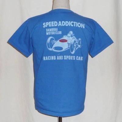 サムライジーンズ SMT17-101-ブルー-サムライ自動車倶楽部半袖Tシャツ