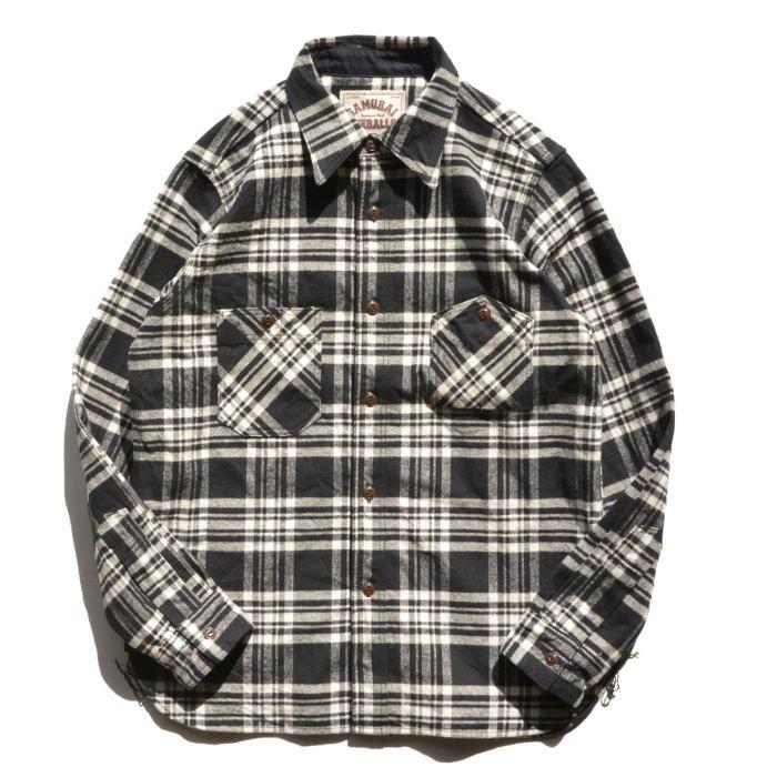 SNL21-02-BK-ネルワークシャツ21-02-SLN2102-SAMURAIJEANS-サムライ 