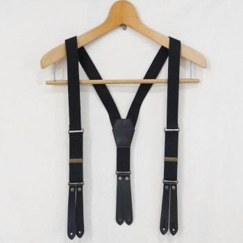 SPD003-SWC-BK-コットンxレザーサスペンダーSWC-SPD003SWC-SAMURAIJEANS-SAMURAIWORKCLOTHES-サムライワーククローズ-サムライジーンズサスペンダー | サムライジーンズ