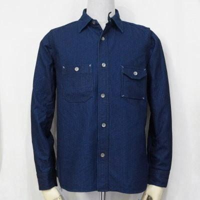 SSS17-SK-インディゴ-刺し子ワークシャツ17-SK-SSS17SK-SAMURAIJEANS-サムライジーンズシャツ-長袖シャツ