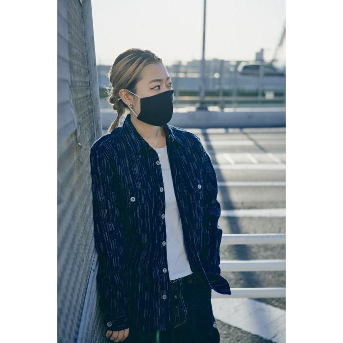 SSS21-IK-藍シマ-藍市松絣ワークシャツ21-IK-SSS21IK-SAMURAIJEANS-サムライジーンズシャツ-長袖シャツ IK 藍シマ 藍市松絣ワークシャツ21 SAMURAIJEANS