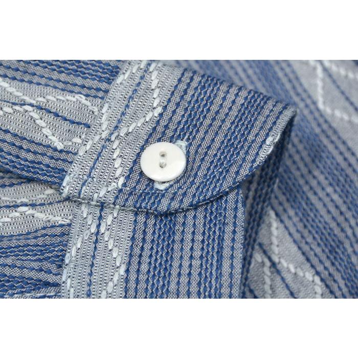 SAMURAI JEANS サムライジーンズ　刺し子 シャツ　インディゴ　XL SAMURAI JEANS（サムライジーンズ） 】 インディゴ刺し子ワークシャツ