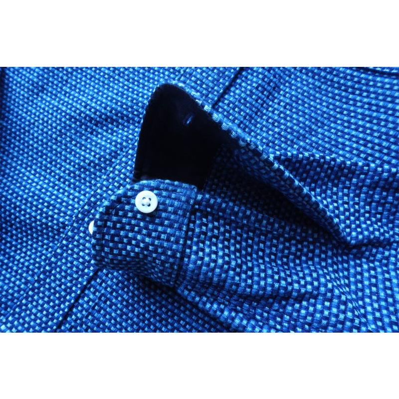 SSS22-01-藍 藍染太オックスワークシャツ SSS2201 SAMURAIJEANS サムライジーンズシャツ 長袖シャツ｜e2nd｜07