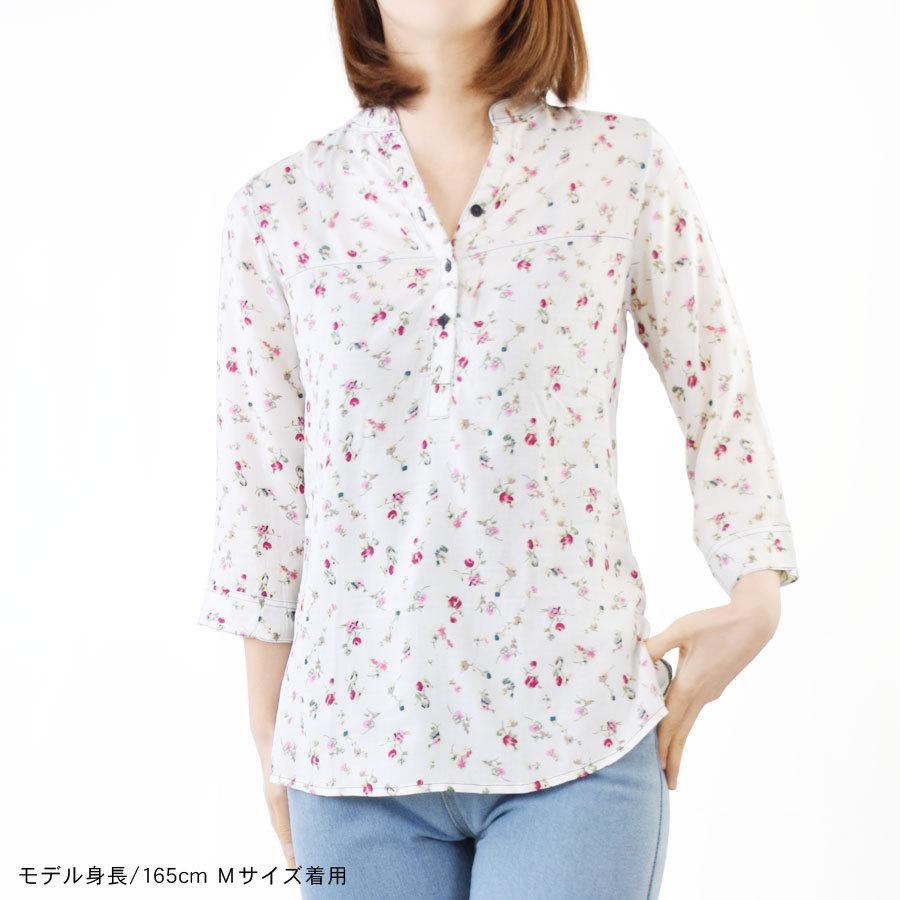 シャツ ブラウス レディース 七分袖 夏 トップス 花柄 フラワー 小花柄 