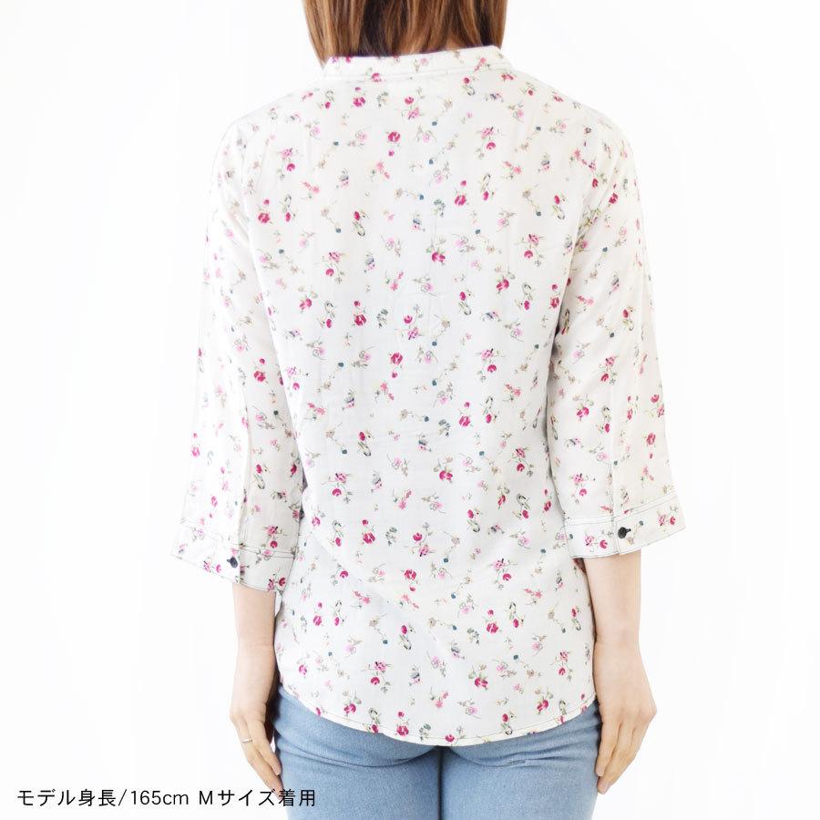 シャツ ブラウス レディース 七分袖 夏 トップス 花柄 フラワー 小花柄