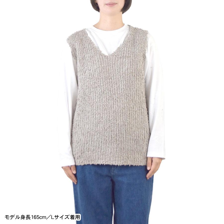 ニットベスト レディース Vネック ベスト 秋 プルオーバー トップス