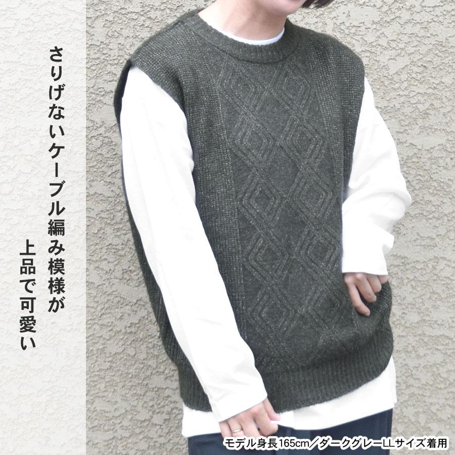 ニットベスト レディース クルーネック 秋 トップス ベスト プル