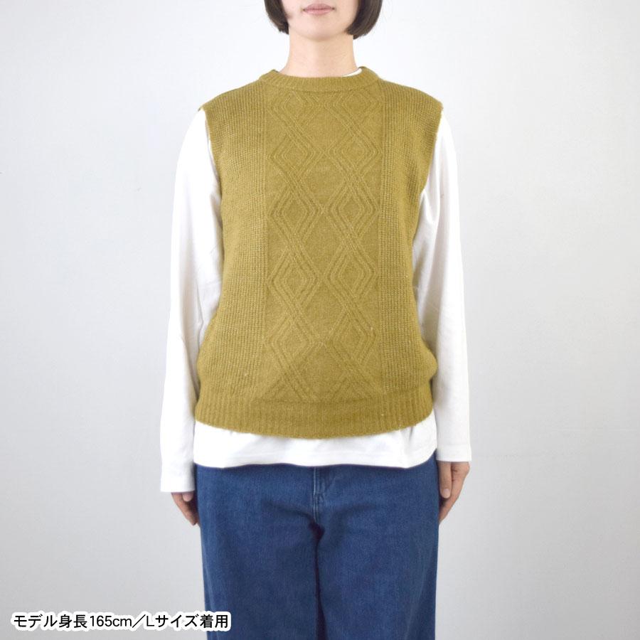 ニットベスト レディース クルーネック 秋 トップス ベスト プル