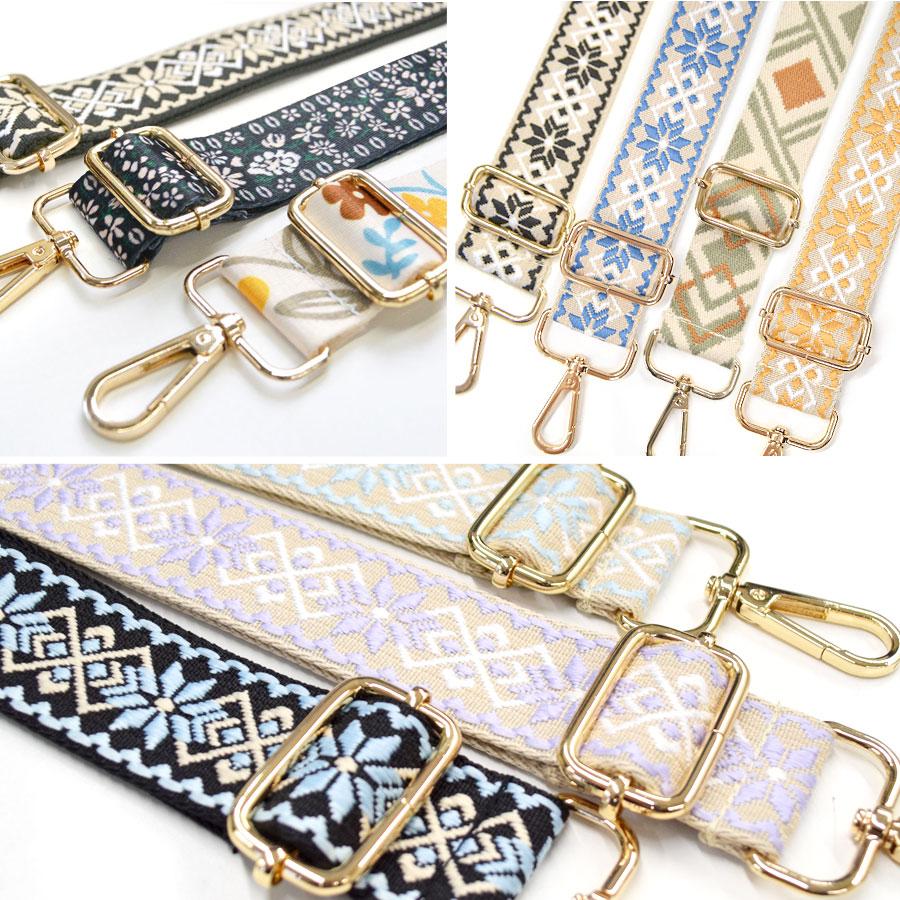 ショルダーストラップ バッグ用 太め 刺繍 ショルダーベルト スマホ