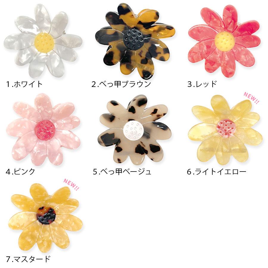ヘアクリップ バンスクリップ アセテート 花 フラワー レディース ヘア