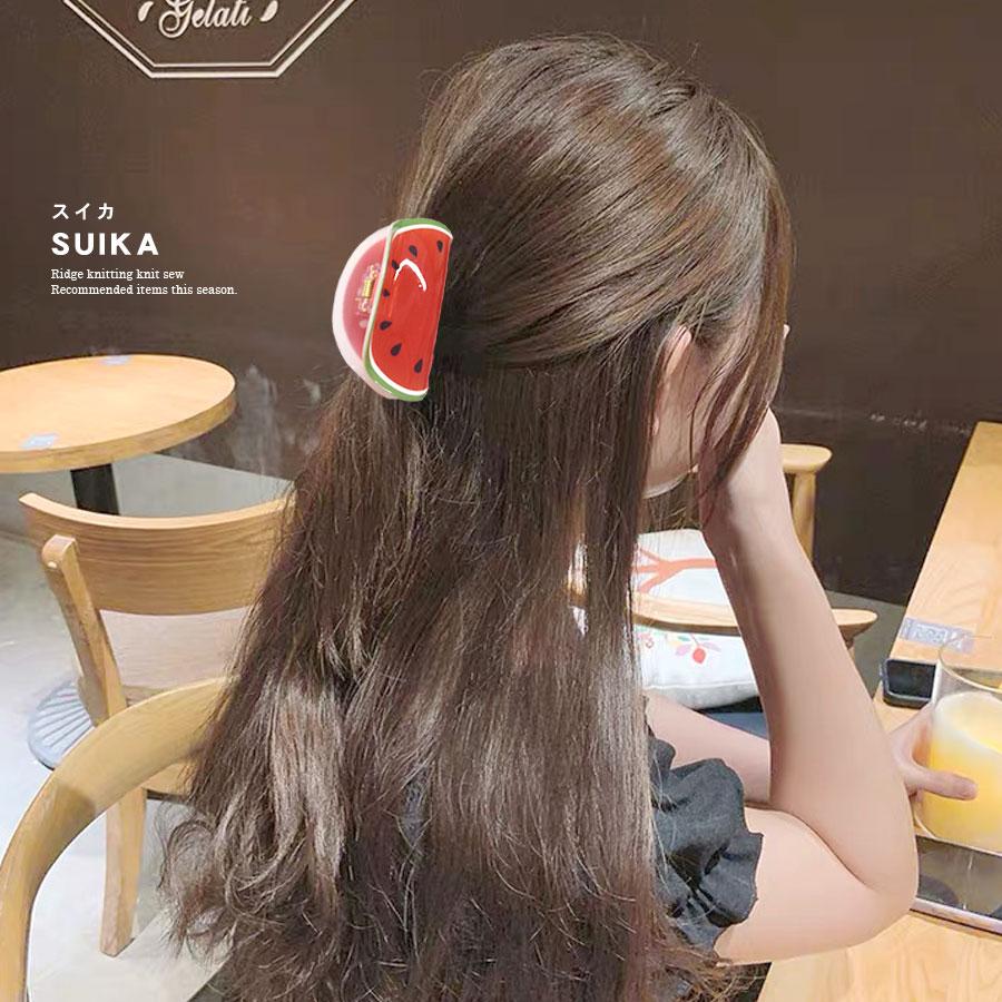 ヘアクリップ フルーツ モチーフ バンスクリップ スイカ レモン キウイ