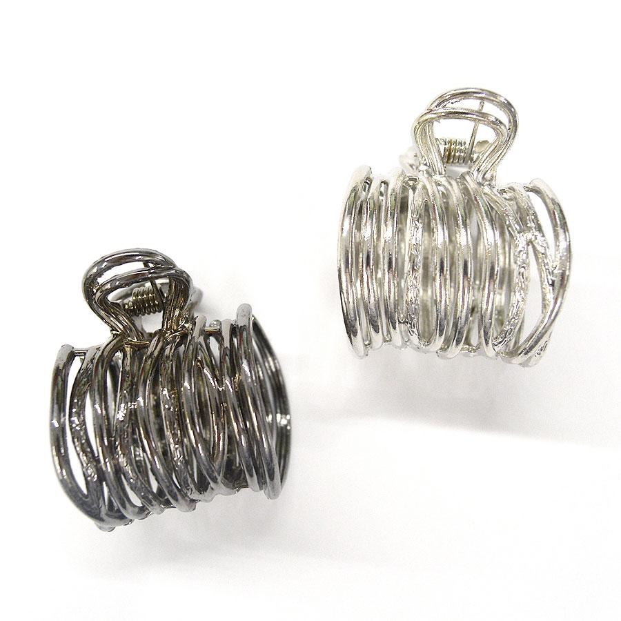 ヘアクリップ メタル ミニ ヘアカフ ハーフアップ シルバー メタル