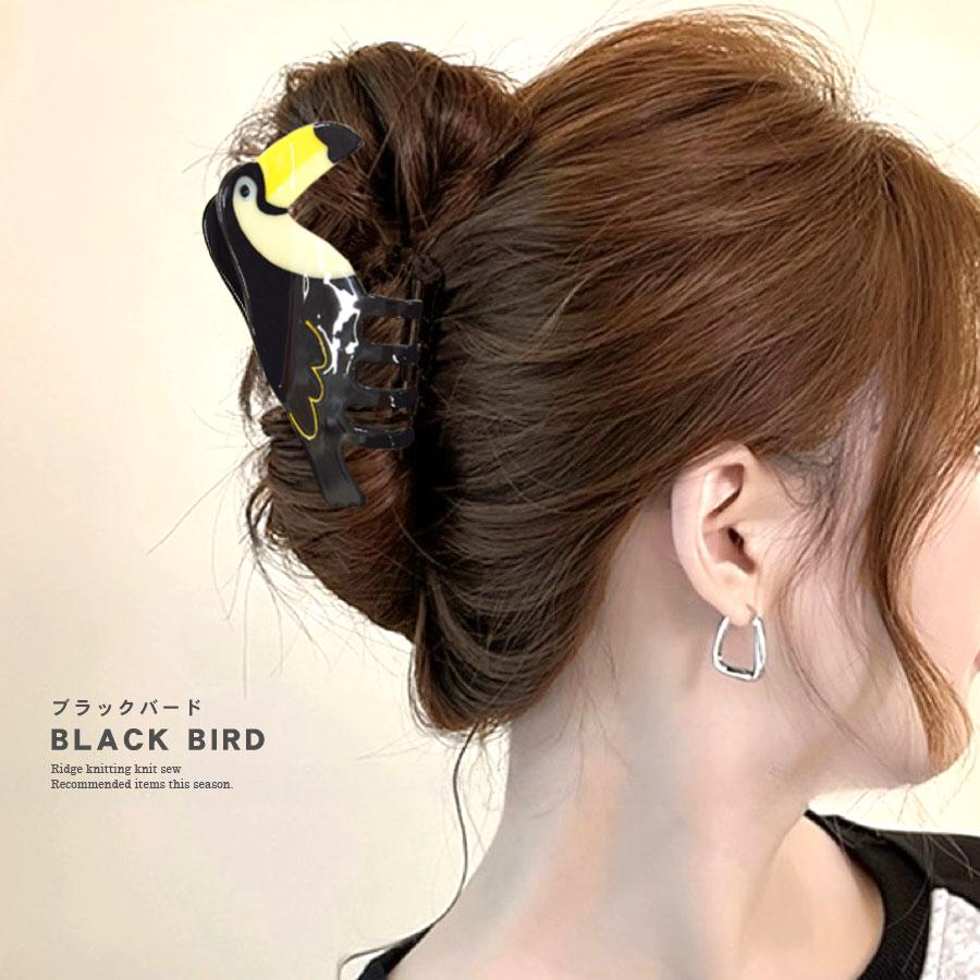 鳥 バード ヘアクリップ バンスクリップ 鳥モチーフ アセテート アセチ