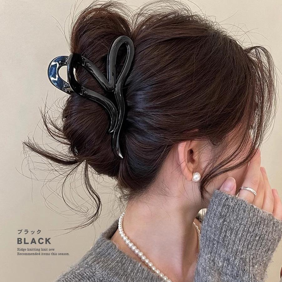 ハート バンスクリップ 大人 大きめ おしゃれ しっかり 多毛 ヘア