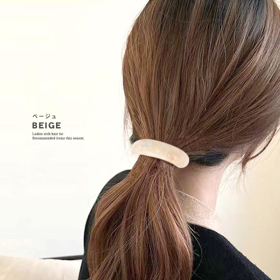 ヘアゴム アーチ型 カフスヘアゴム おしゃれ マーブル アセテート ヘア