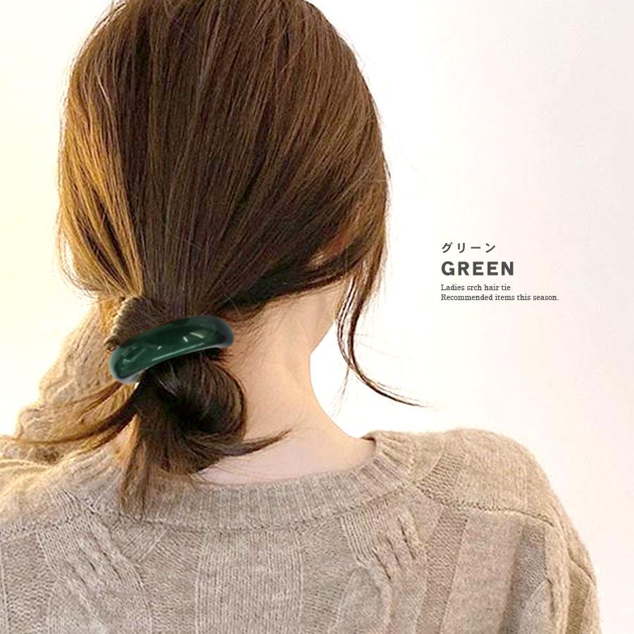 ヘアゴム アーチ型 カフスヘアゴム おしゃれ マーブル アセテート ヘア