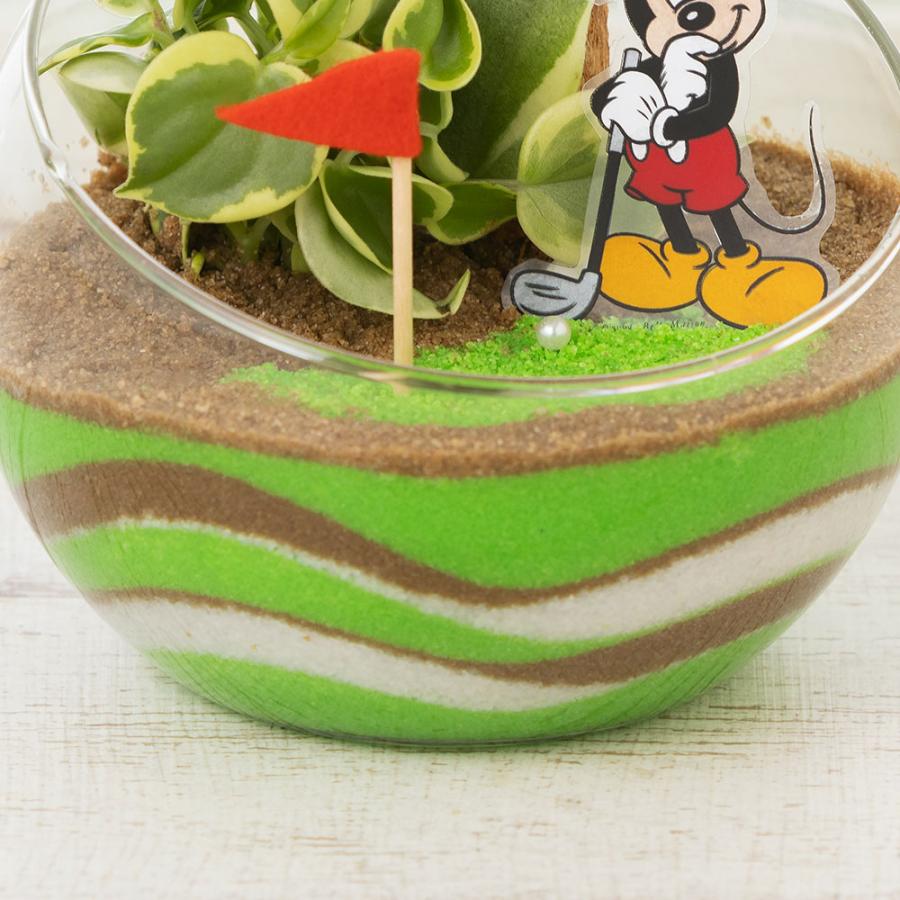 ディズニー 父の日 観葉植物  プレゼント ギフト 「ナイスショット！（ミッキーマウス）」 ゴルフ 寄せ植え 手のひらサイズ かわいい フラワー ギフト 鉢｜e87ys｜04