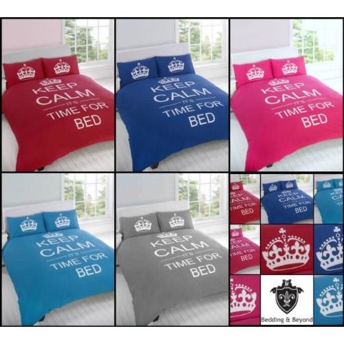 特売 ベッドカバー クラウン柄 嬉しいリバーシブル Bed For Time Its Calm 英国雑貨 Keep セット スカイブルー シングル 掛け布団カバー Jalapamax Tur Br