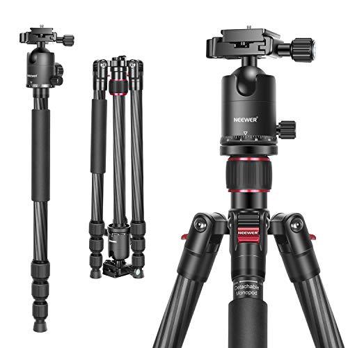 NEEWER 66インチポータブル軽量カーボンファイバー製カメラ三脚一脚