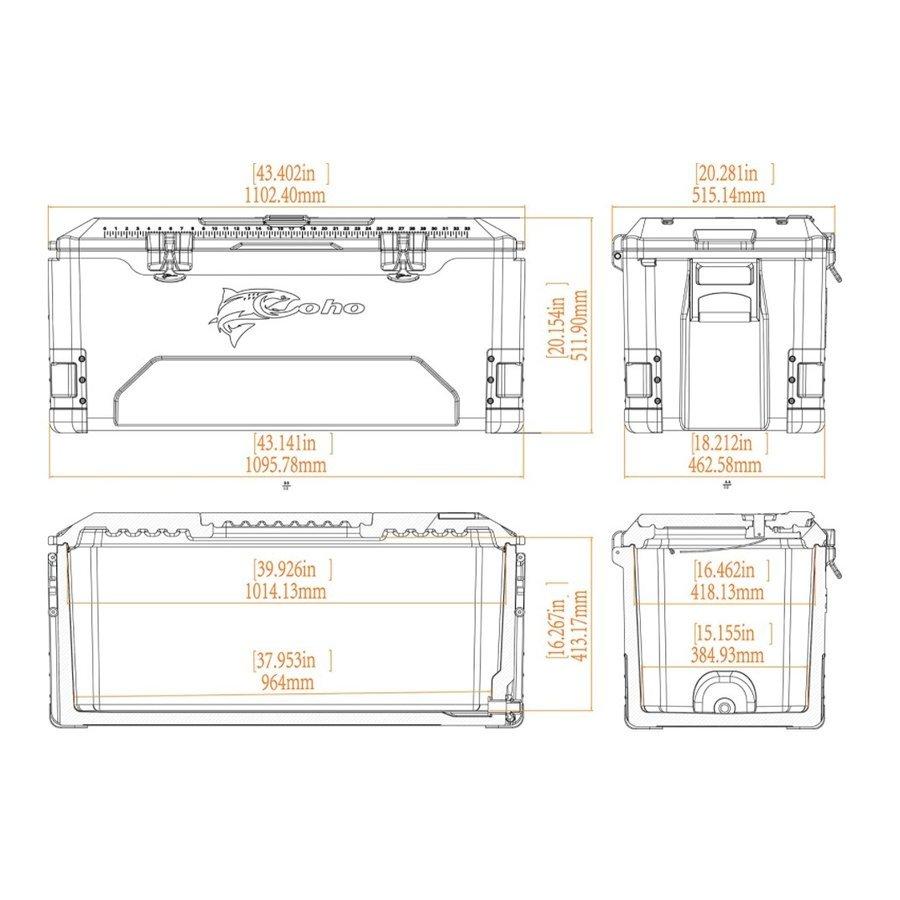 【新品・未使用品】　COHO（コーホー） 165QT（156ℓ）　大型 クーラーボックス 　フィッシング　マグロ　ヒラマサ　GT　クエ　大容量 水抜き栓付 即日発送】COHO コーホー クーラーボックス 大型 165QT 156L 保冷7日