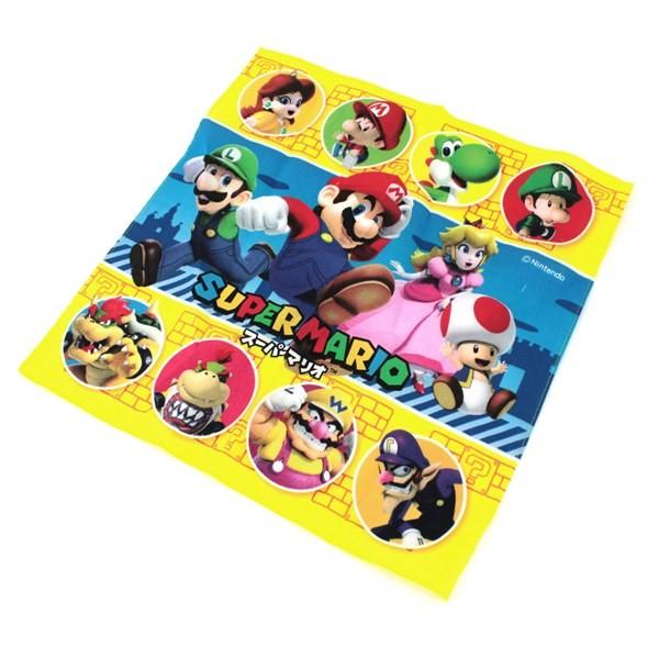 (送料無料)ハンカチ5枚セット スーパーマリオ ハンカチ (集合柄) キャラクター キッズ グッズ ポイント消費 ポイント消化 送料無 入園 入学 [M便 1/4]｜eaglebag｜03