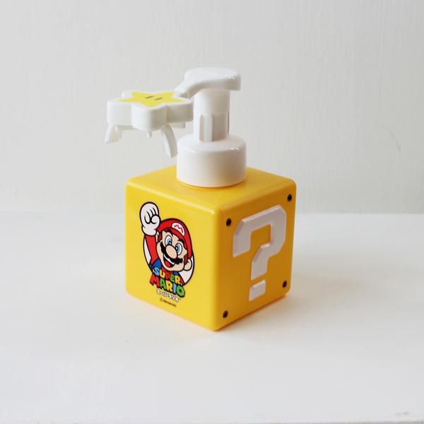 スーパーマリオ　ハテナブロック型容器　ハンドソープ容器 楽天市場】スーパーマリオ 泡ハンドソープ ディスペンサー 450ml