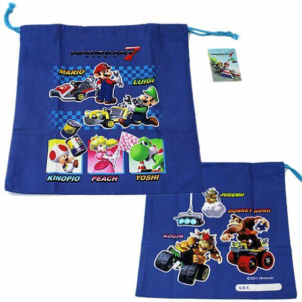 マリオカート7 巾着 M キッズ 入園 入学 グッズ ゆうパケット可 Mk7 028 キャラクターランド はなはな 通販 Yahoo ショッピング