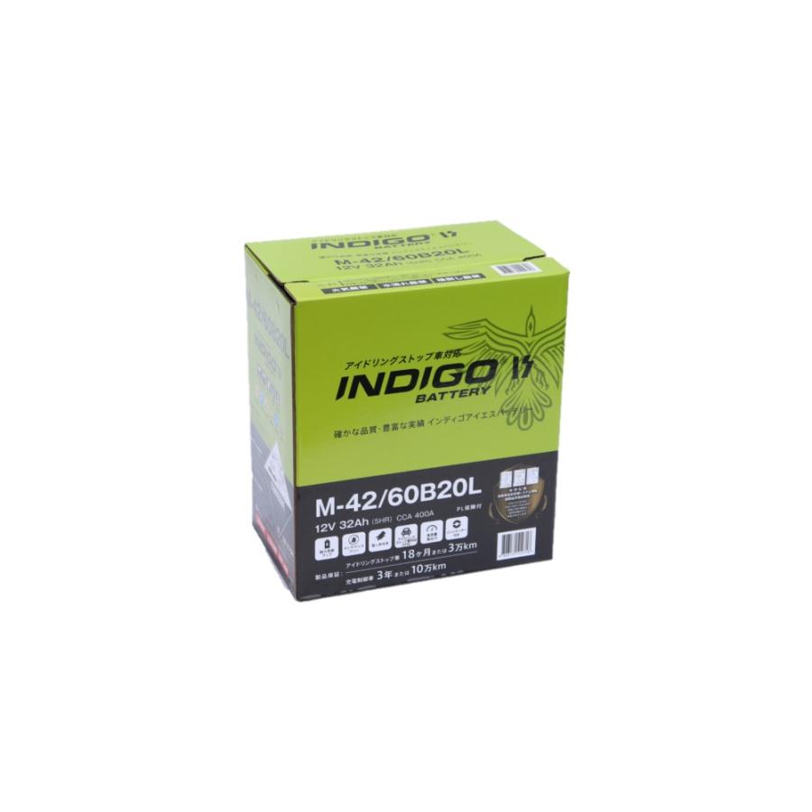 INDIGO 【インディゴバッテリー】M-42/60B20L アルトラパン DBA-HE22S