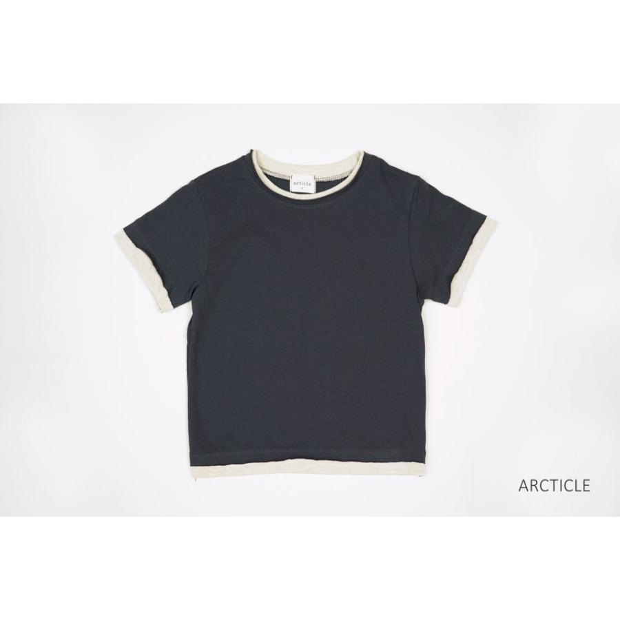 特価 即日発送可 韓国子供服 article Tシャツ 半袖 重ね着風 おしゃれ