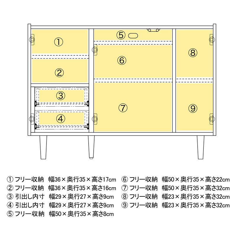 サイドボード キャビネット テレビ台 幅120cm SCHIMMER｜eagleshop｜12