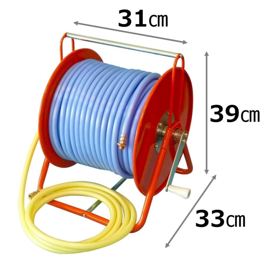 高圧 ホース 5.0Mpa 内径 8.5mm × 50m ブルー ねじ G1/4 十川ゴム 軽量 スプレーホース 巻取機 セット 小型 コンパクト 巻取機セット_1
