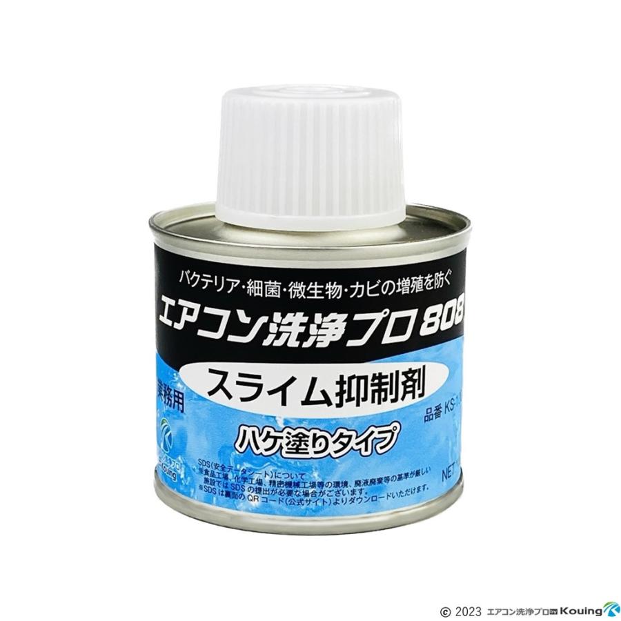 スライム 抑制剤 ハケ塗タイプ 100g×5缶 エアコン洗浄プロ808 バクテリア 細菌 微生物 カビの増殖を防ぐ ドレンパン約5台分 KS-100A｜eakonsenjo-pro-p｜05