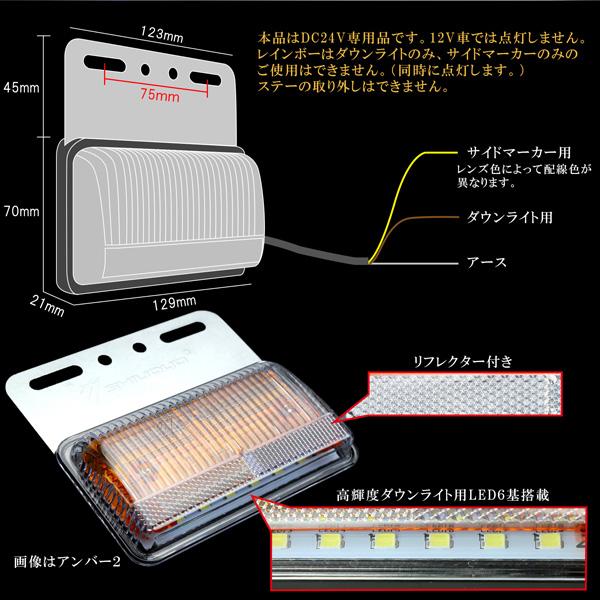 送料無料】 10個セット 24V 路面を照らす ダウンライト付き LED サイド