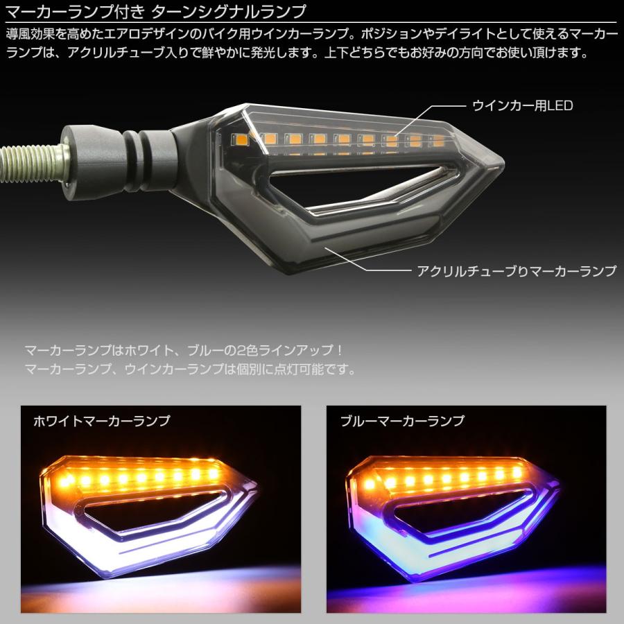 汎用 LED ウインカー エアロデザイン アクリルチューブ ホワイト