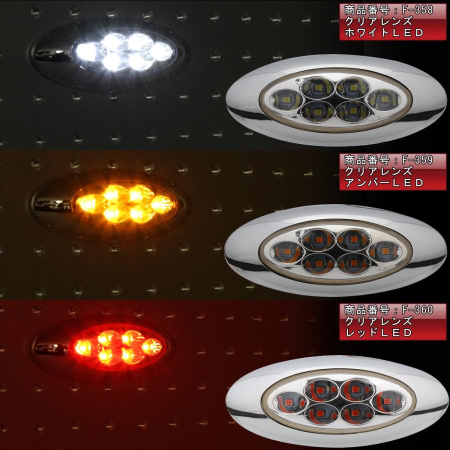 送料無料】 6個セット 12V 24V兼用 6LED オーバル マーカーランプ