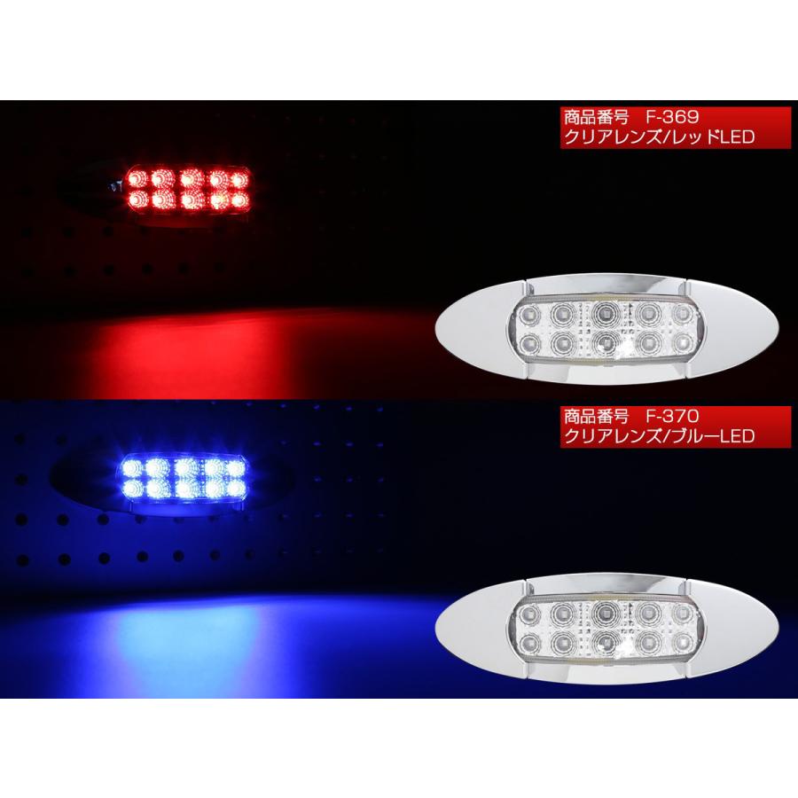送料無料】 6個セット 12V 24V兼用 12LED オーバル マーカーランプ