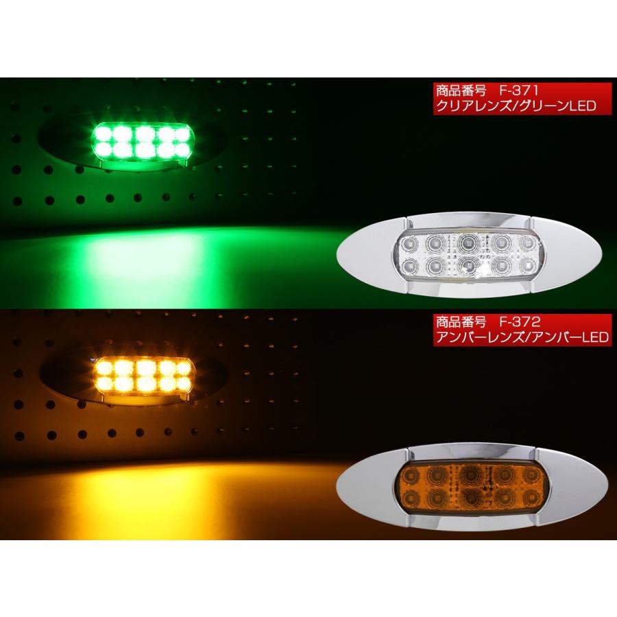 送料無料】 6個セット 12V 24V兼用 12LED オーバル マーカーランプ