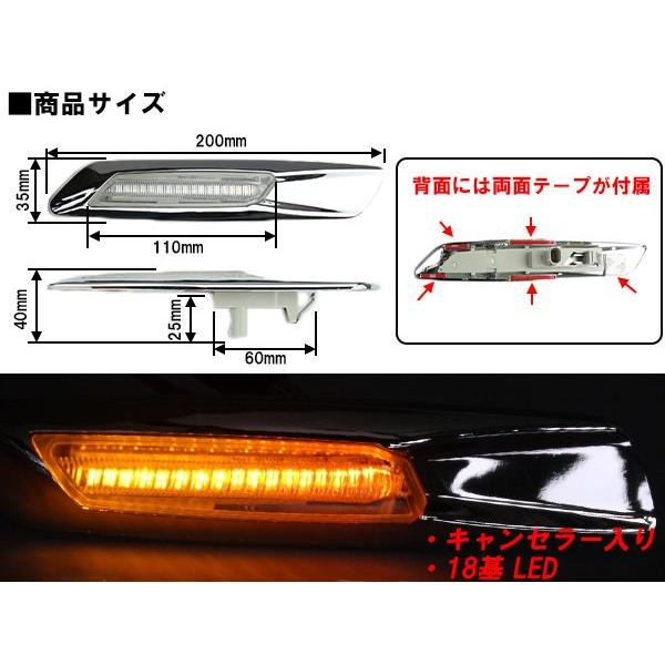 LED サイドマーカー クローム BMW F10ルック F-74 | BMW | 02