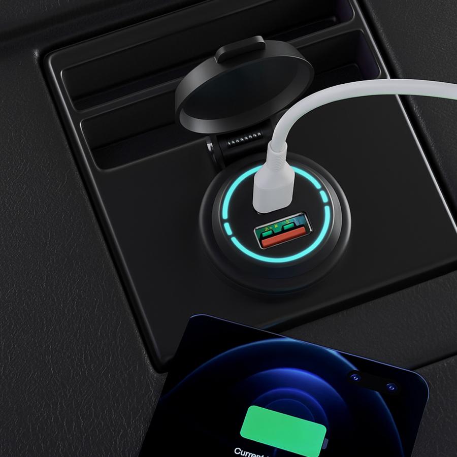 増設 USB電源 埋め込み型 TYPE-C PD 30W QC 急速充電 DC12V 24V イルミランプ付き USB給電ポート I-337 | ブランド登録なし | 02