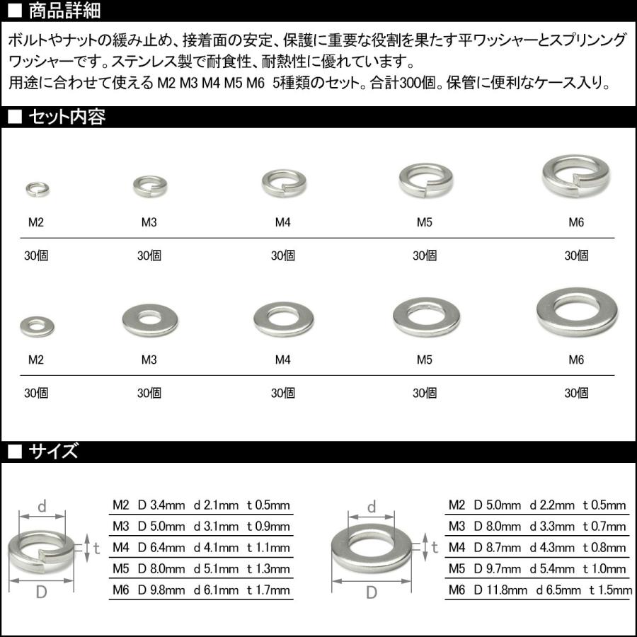 M2 M3 M4 M5 M6 平ワッシャー スプリングワッシャー ステンレス M2 M3 M4 M5 M6 平ワッシャー スプリングワッシャー ステンレス