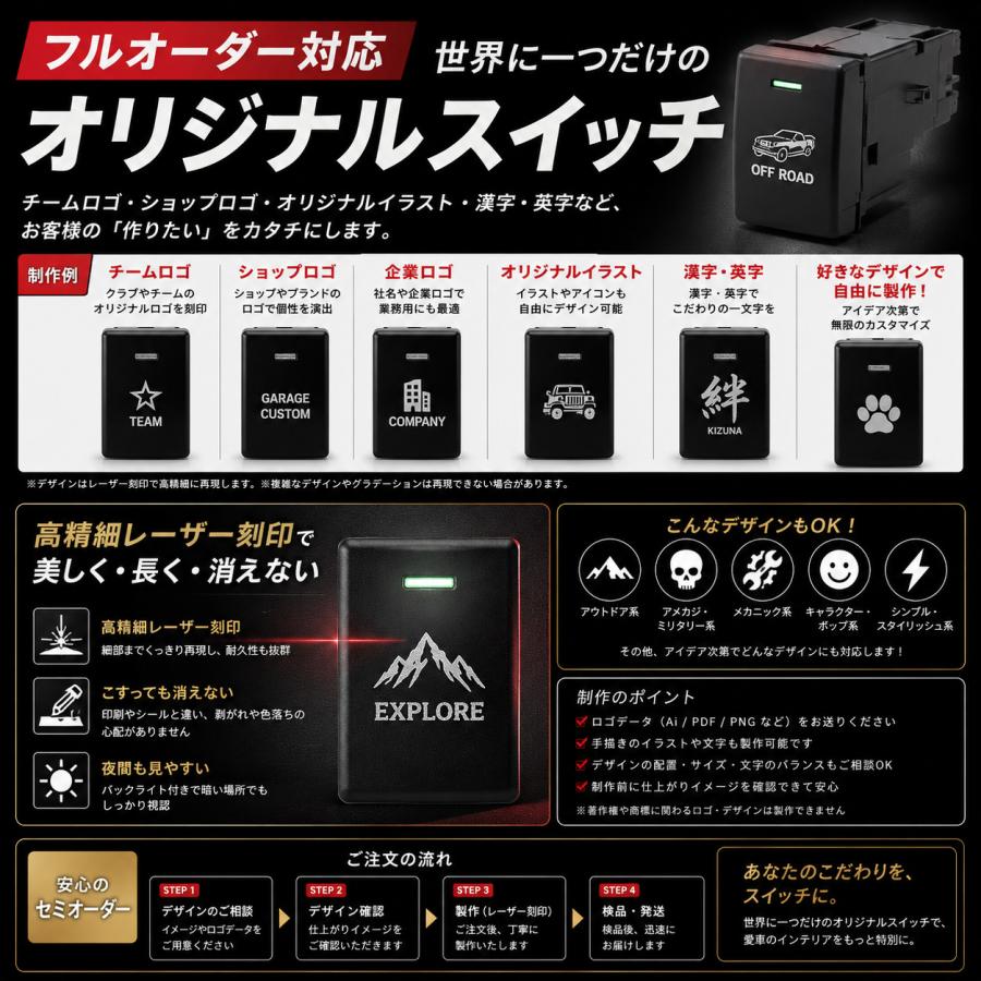 トヨタ（TOYOTA） 受注生産 100種ロゴマーク 純正風スイッチ トヨタC