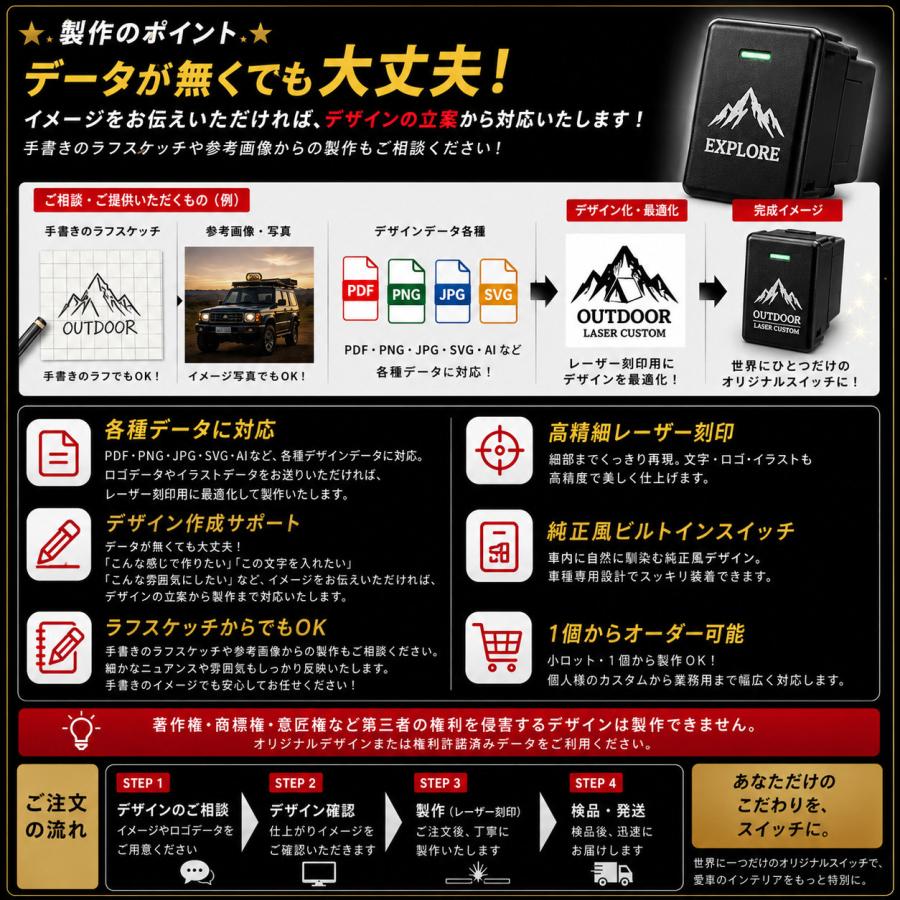 日産（NISSAN） 受注生産 100種ロゴマーク 純正風スイッチ ニッサンD
