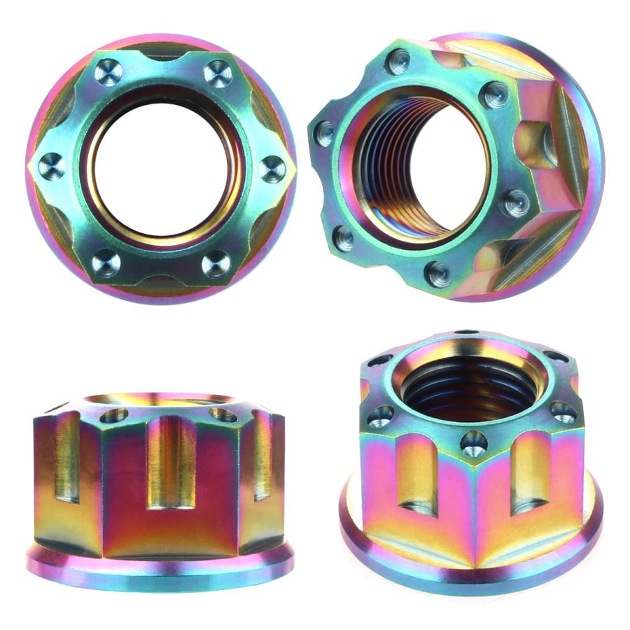 チタンナット M14 P1.5 フランジ付き 六角ナット レインボー 虹色 カッティングヘッド JA037 | ブランド登録なし | 02