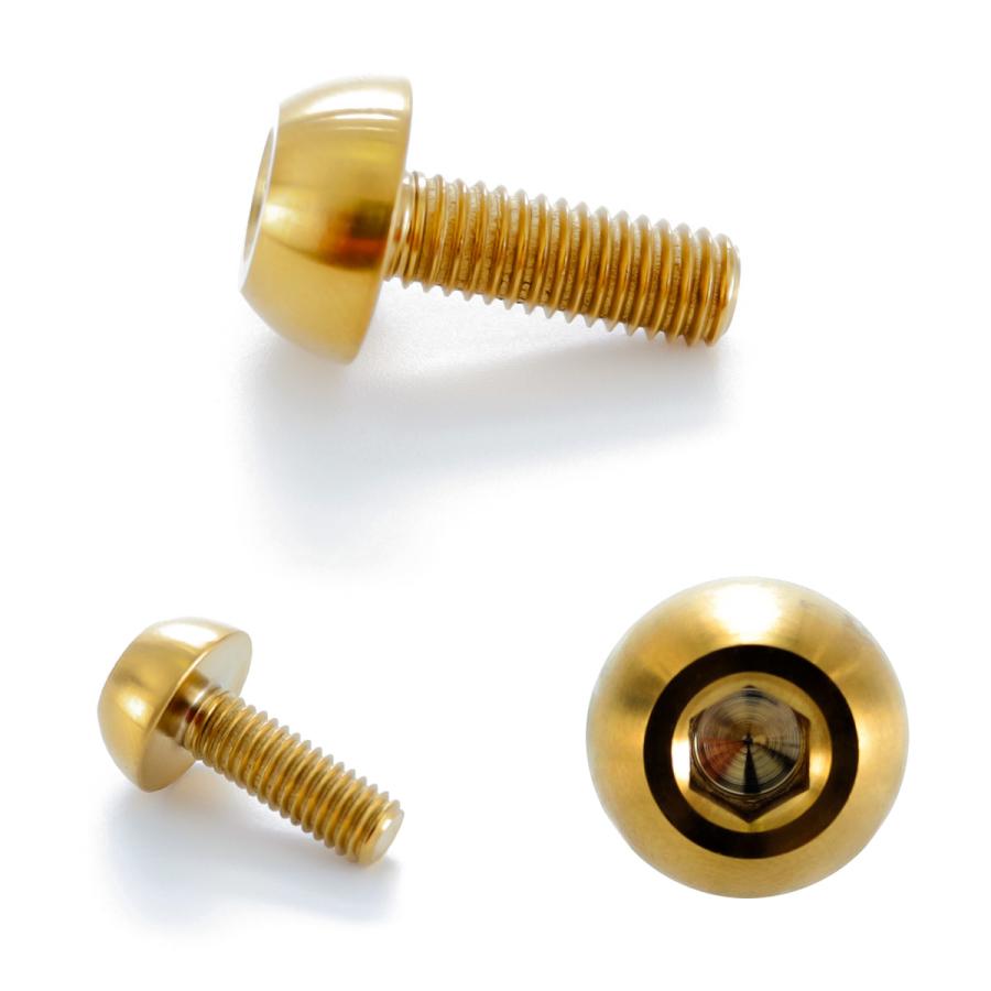 チタンボルト M6×17mm P1.00 ブレーキディスク ローターボルト ホンダ車用 ゴールド JA066 | ブランド登録なし | 02