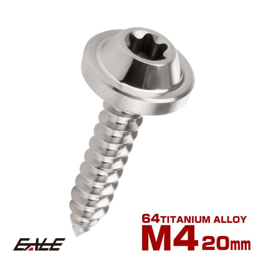 タッピングネジ M4×20mm チタン トルクス穴 フランジ付き ビス