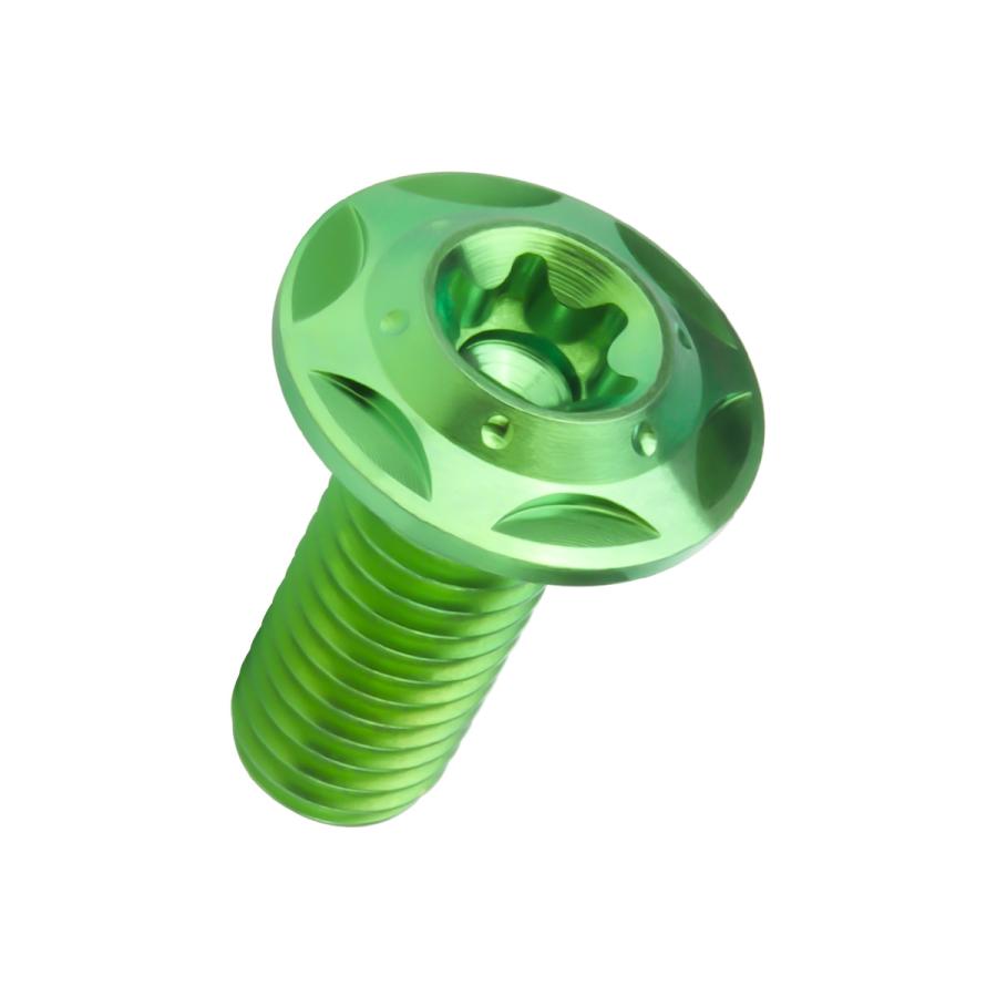 チタンボルト M8×20mm P1.25 ボタンボルト フランジ付き トルクス穴 グリーン スターホール JA1044 | ブランド登録なし | 04