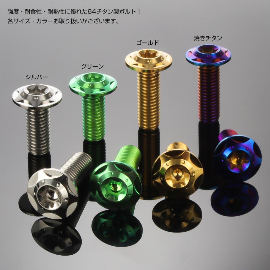 チタンボルト M8×20mm P1.25 ボタンボルト フランジ付き トルクス穴 ゴールド スターホール JA1045 | ブランド登録なし | 02